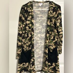 Lularoe Caroline cardigan. Camo!!! Nwot small